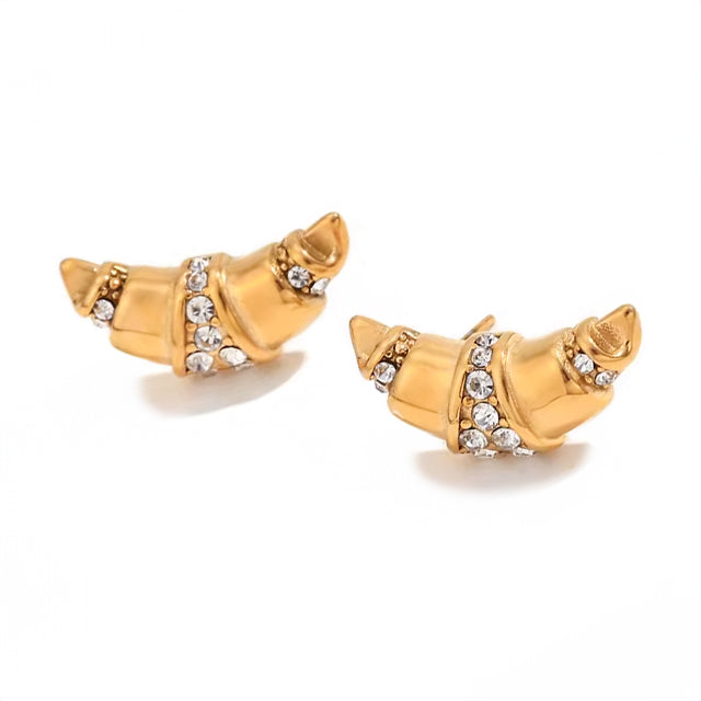 VB 18K Gold Plated Croissant Earrings.