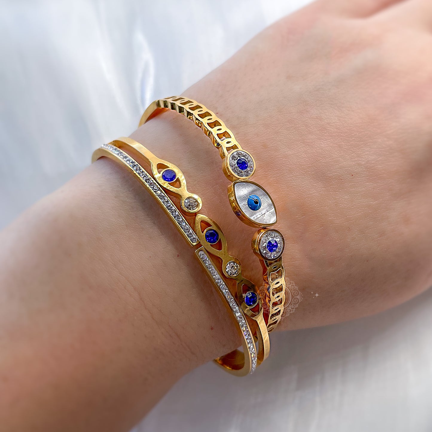 18K Gold Plated Evil Eye Bracelet - Agnes.