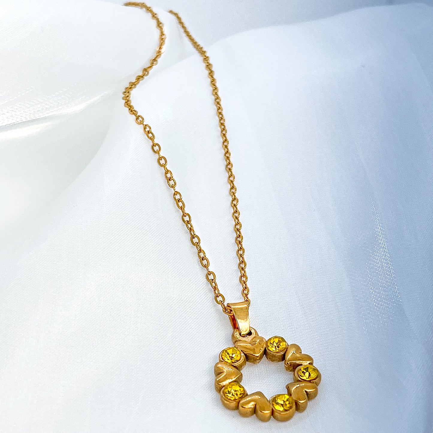 VB Alexandria 18K Gold Plated Golden Sunshine Circle Pendant.