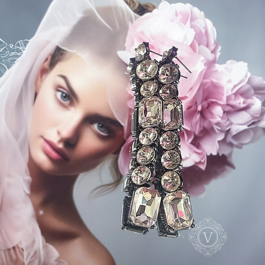 VB Betty Inspired Clear Crystal Bridesmaid Earrings.
