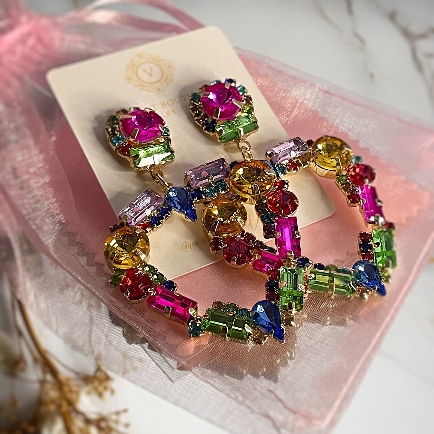 Spectrum Dazzle Earrings, Summer Crystals Radiance.