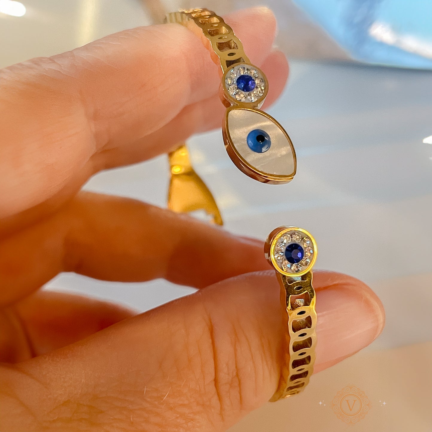 18K Gold Plated Evil Eye Bracelet - Agnes.