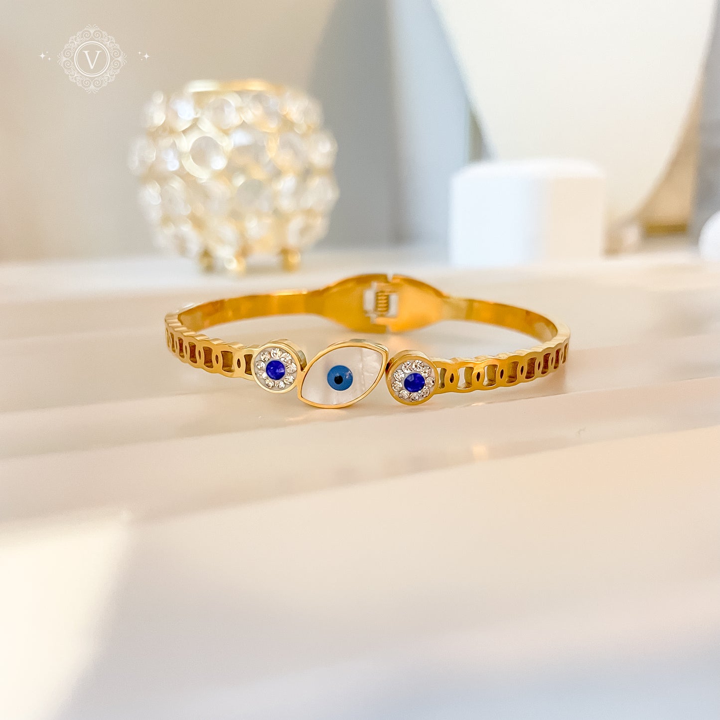 18K Gold Plated Evil Eye Bracelet - Agnes.